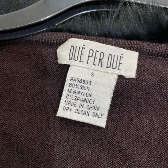 Due Per Due Cardigan Blouse Faux Fur Top Sweater S - Picture 8 of 8